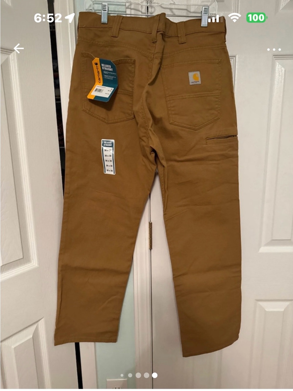 Carhartt Men’s Tan Cargo Work Pants - Classic Utility Style